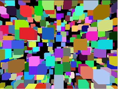 3D image of colored cubes in space