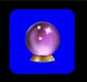 Screenshot of the "hint" icon from Cell Tower, a crystal ball