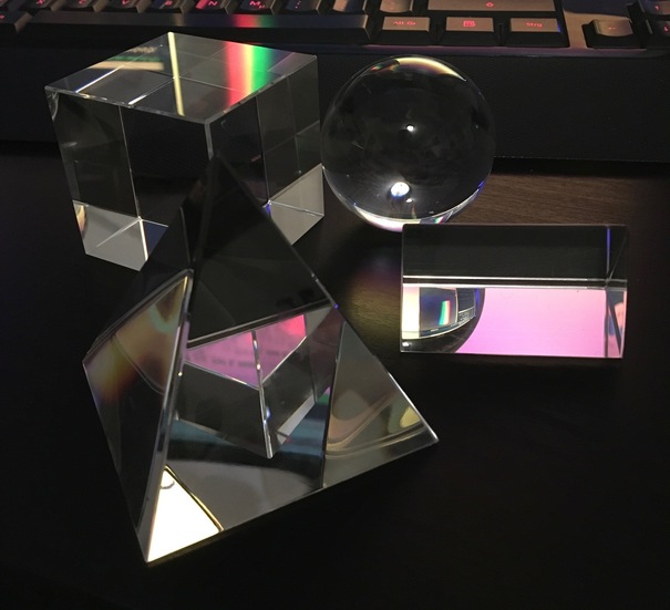 Four glass prisms