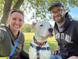 Jamie, Bubbles, and Pete at Bemis Woods