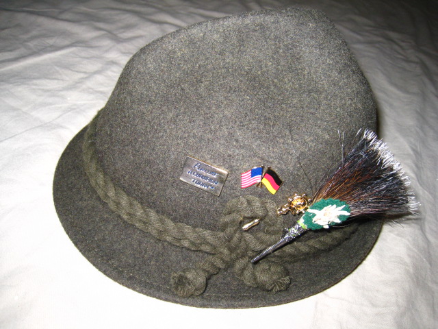 Bavarian Tracht hat with a few pins on it