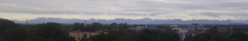 Panoramic photo of alps in the far distance