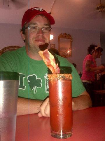 Pete with a bacon caesar