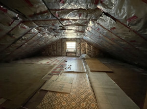 Wide angle view of attic 