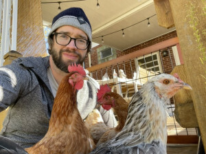 Selfie with all three chickens