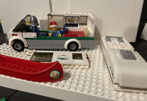 Partially constructed Lego RV set