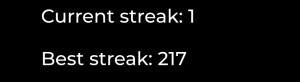 Cell Tower statistics: current streak 1, best streak 217