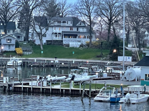 Carriage House B&B as seen from across the water 