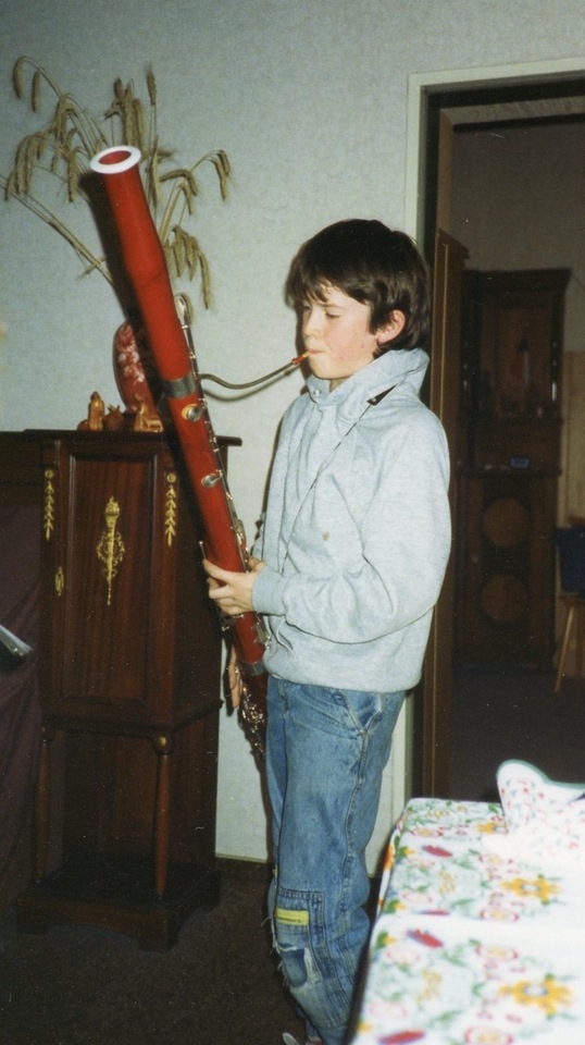 Pete playing the bassoon